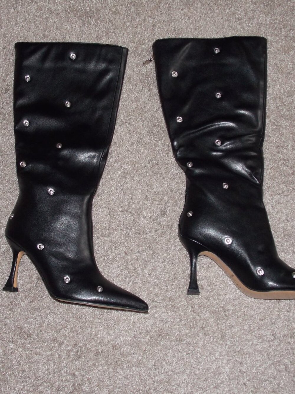 Black High Calf Heels Sz 10